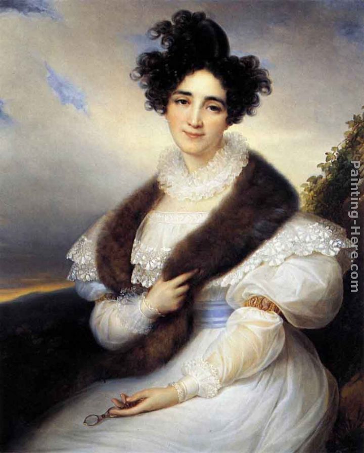Portrait of Marie J. Lafont-Porcher painting - Francois-Joseph Kinsoen Portrait of Marie J. Lafont-Porcher art painting